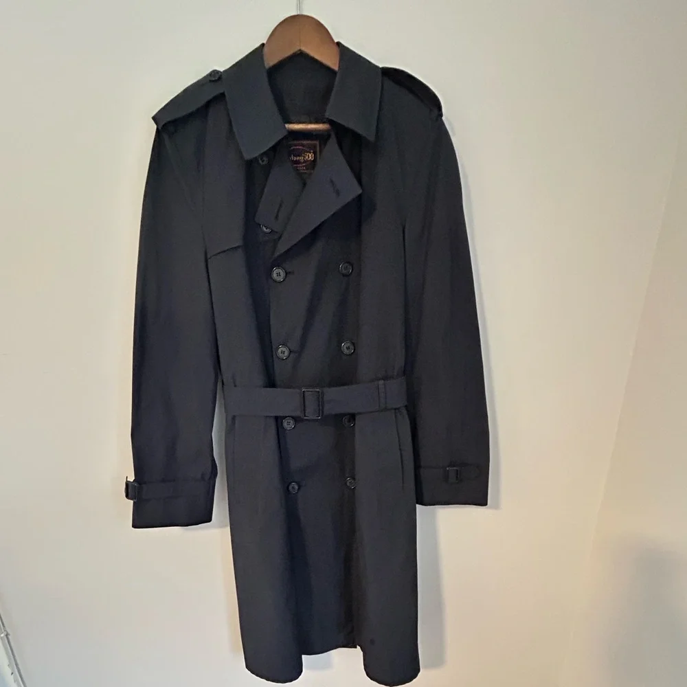 Botany 500 Men’s All-Weather Trench Coat Black Size 36L